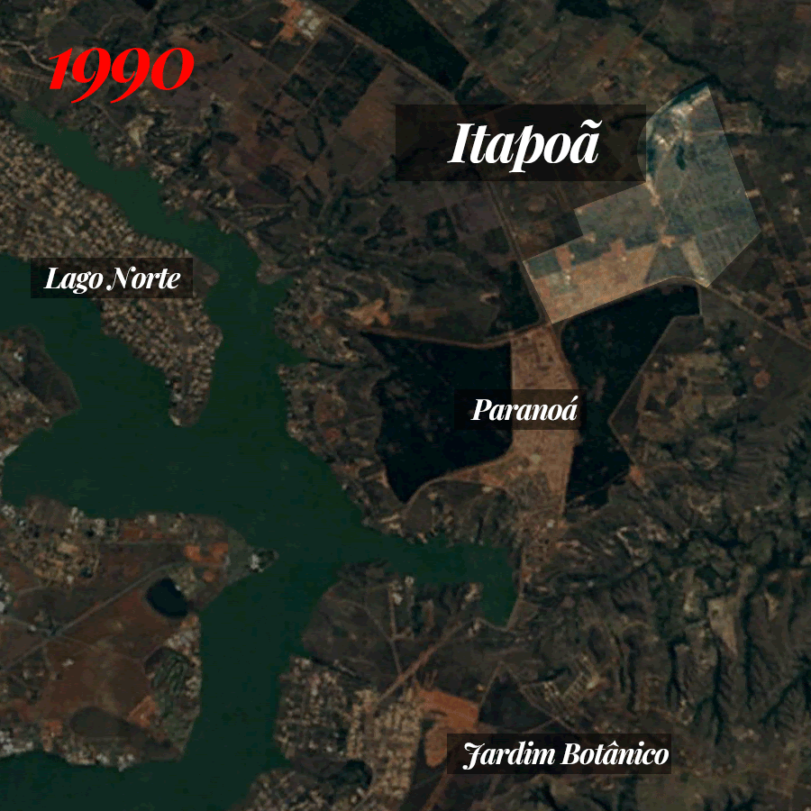 Imagem satélite, dá pra mostrar a evolução/expansão do Itapoã desde 1990