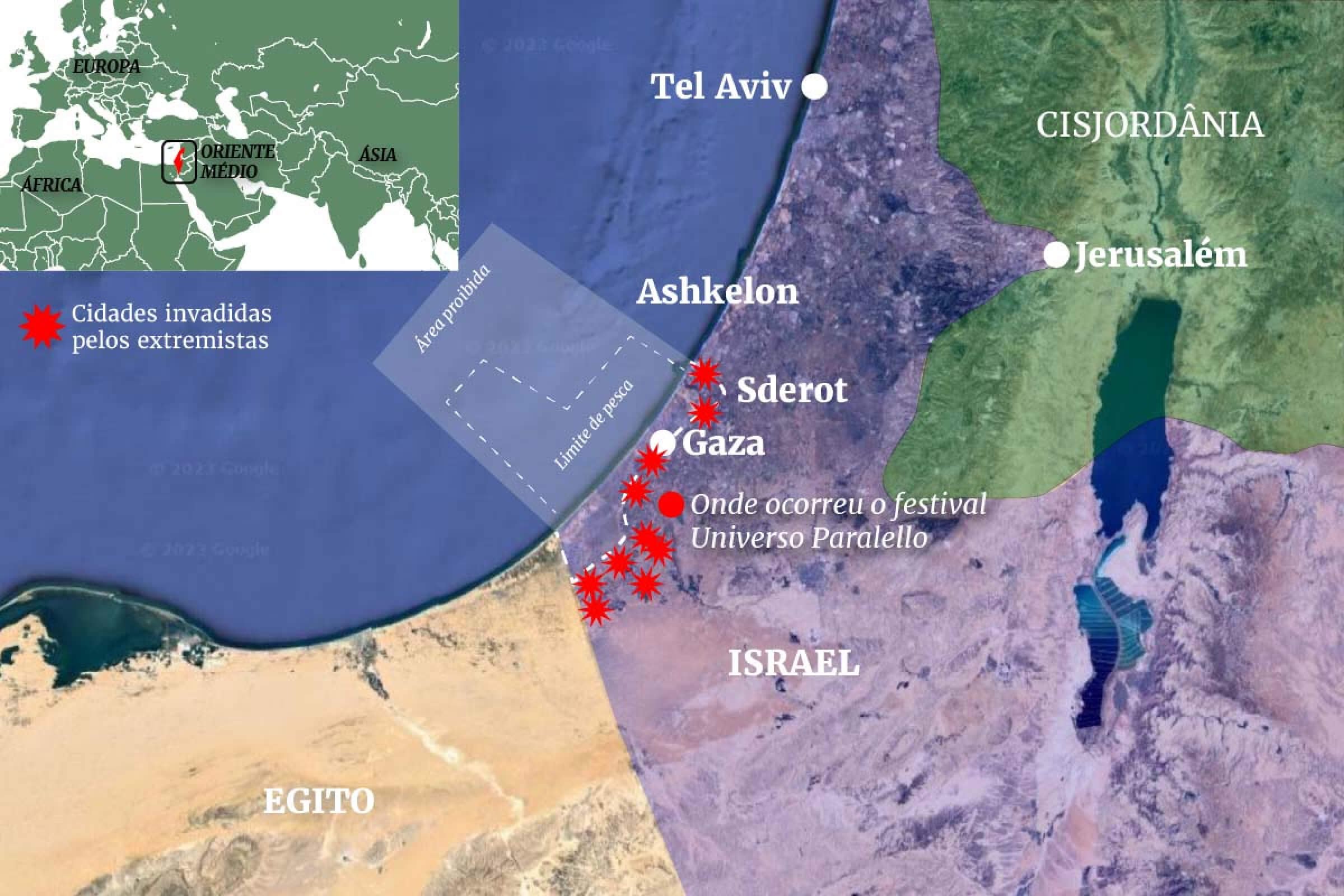 Infografia da guerra entre Isral e Palestina